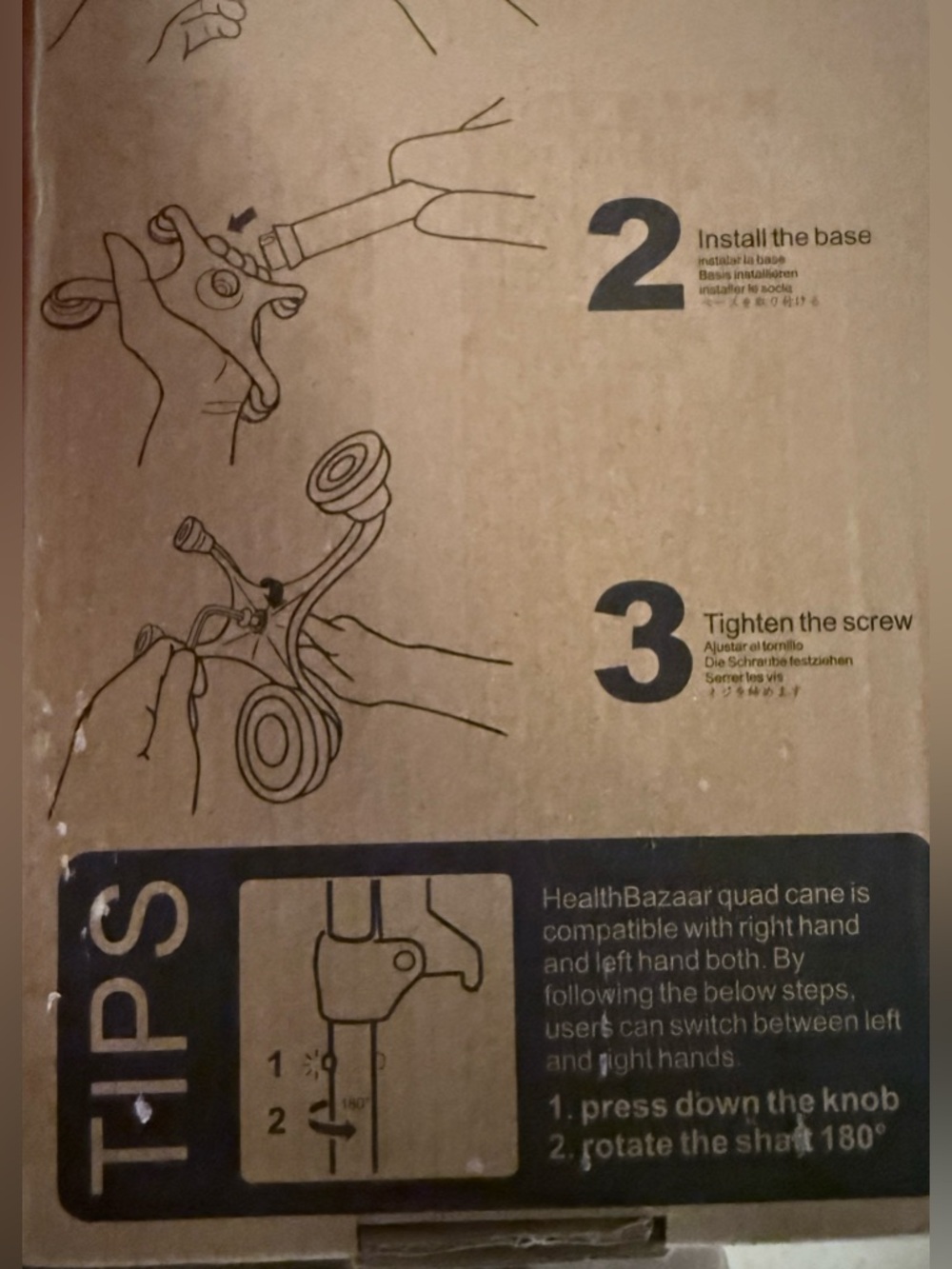 Health Bazaar Black Quad Cane Adjustable Assembly Required - Picture 11 of 16